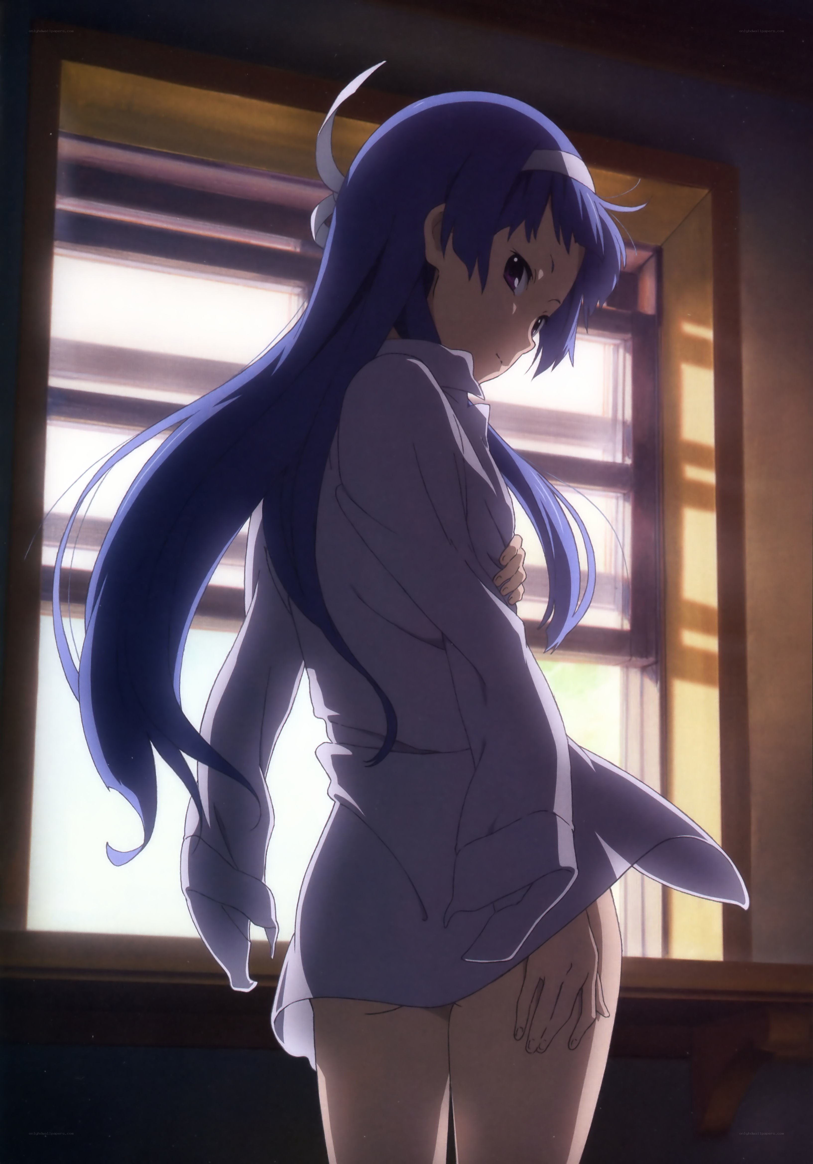 anime girl by window