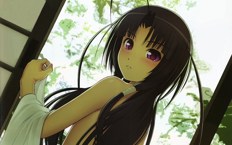 anime girl by window