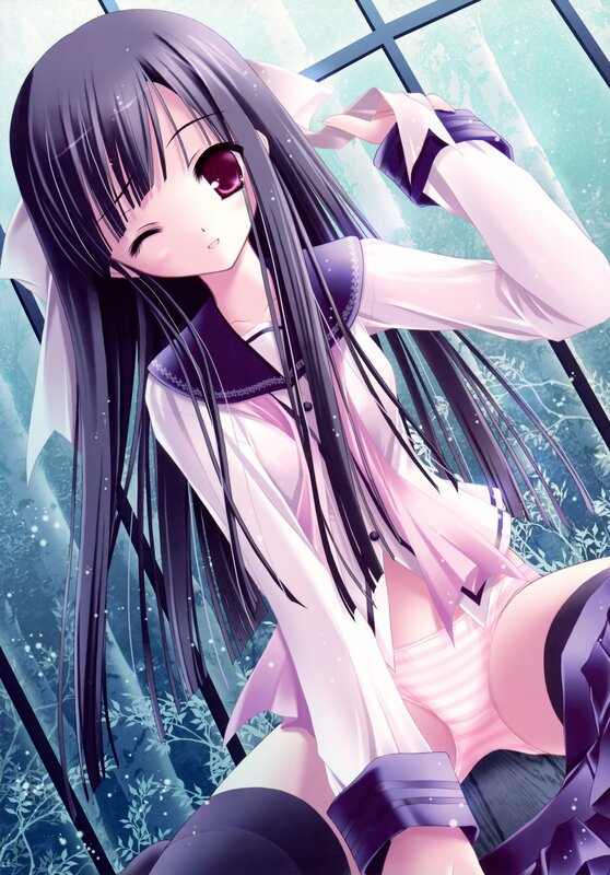 anime girl by window