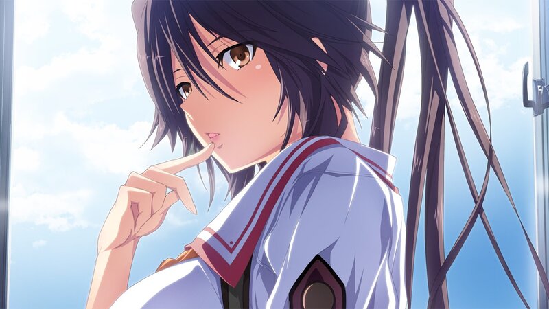 anime girl by window