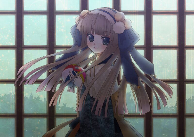 anime girl by window