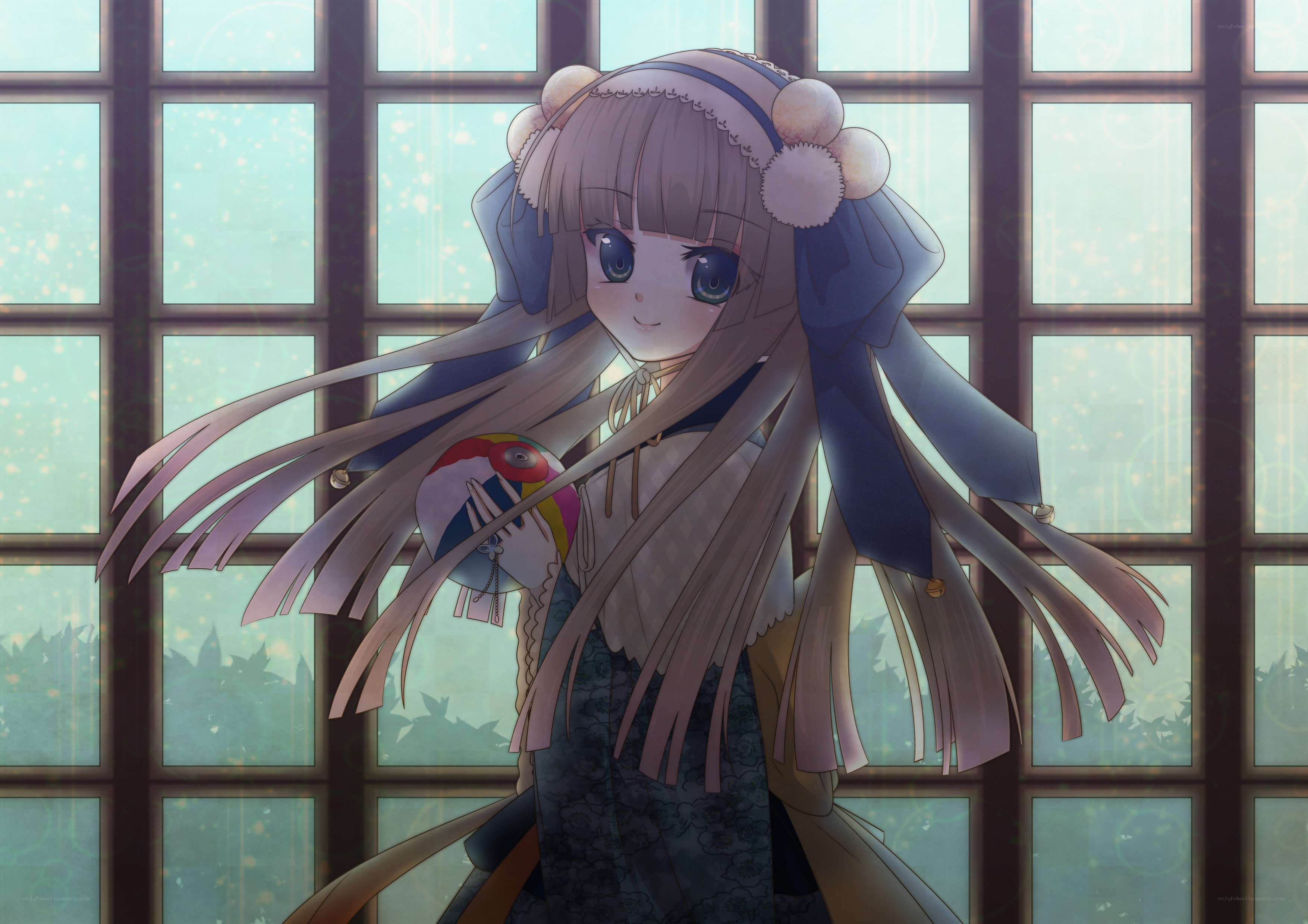 anime girl by window