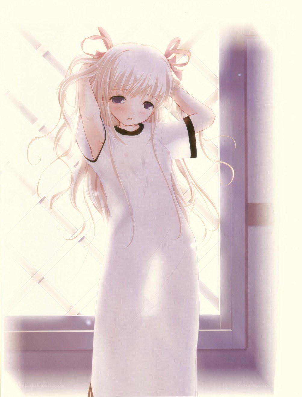 anime girl by window
