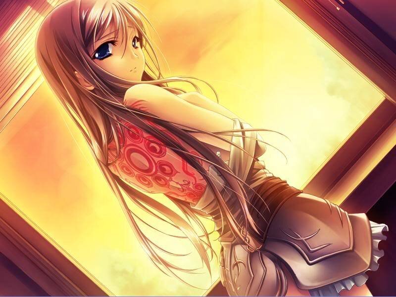 anime girl by window