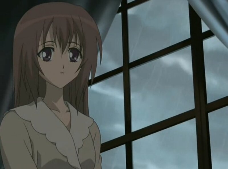 Anime Girl by Window — Brown, Melancholic