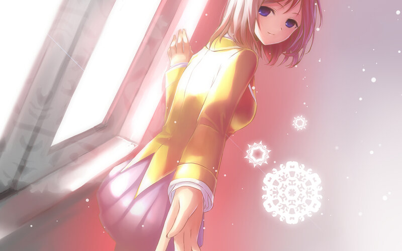 Anime Girl by Window — Pink