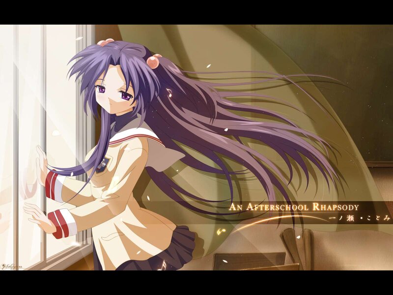 Anime Girl by Window — Purple, Calm