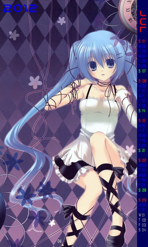 Anime girl calendar art