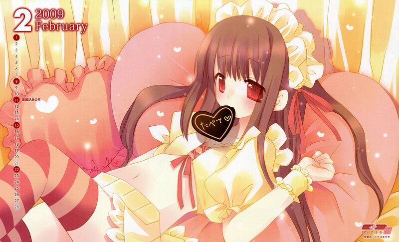 Anime girl calendar art