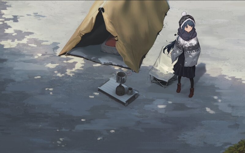 Anime Girl Camping