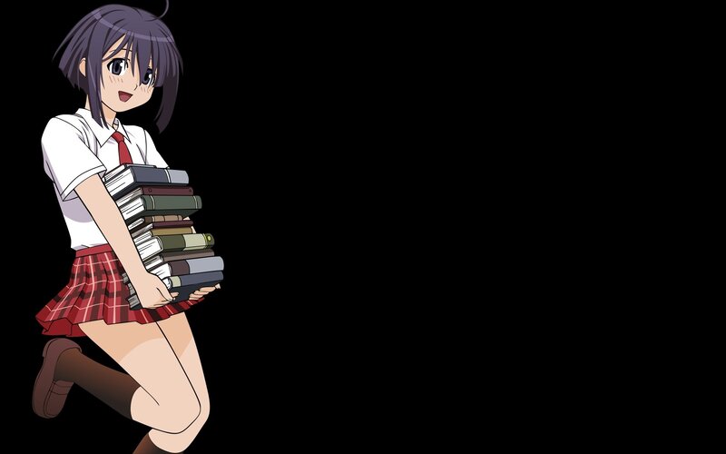 anime girl carrying books