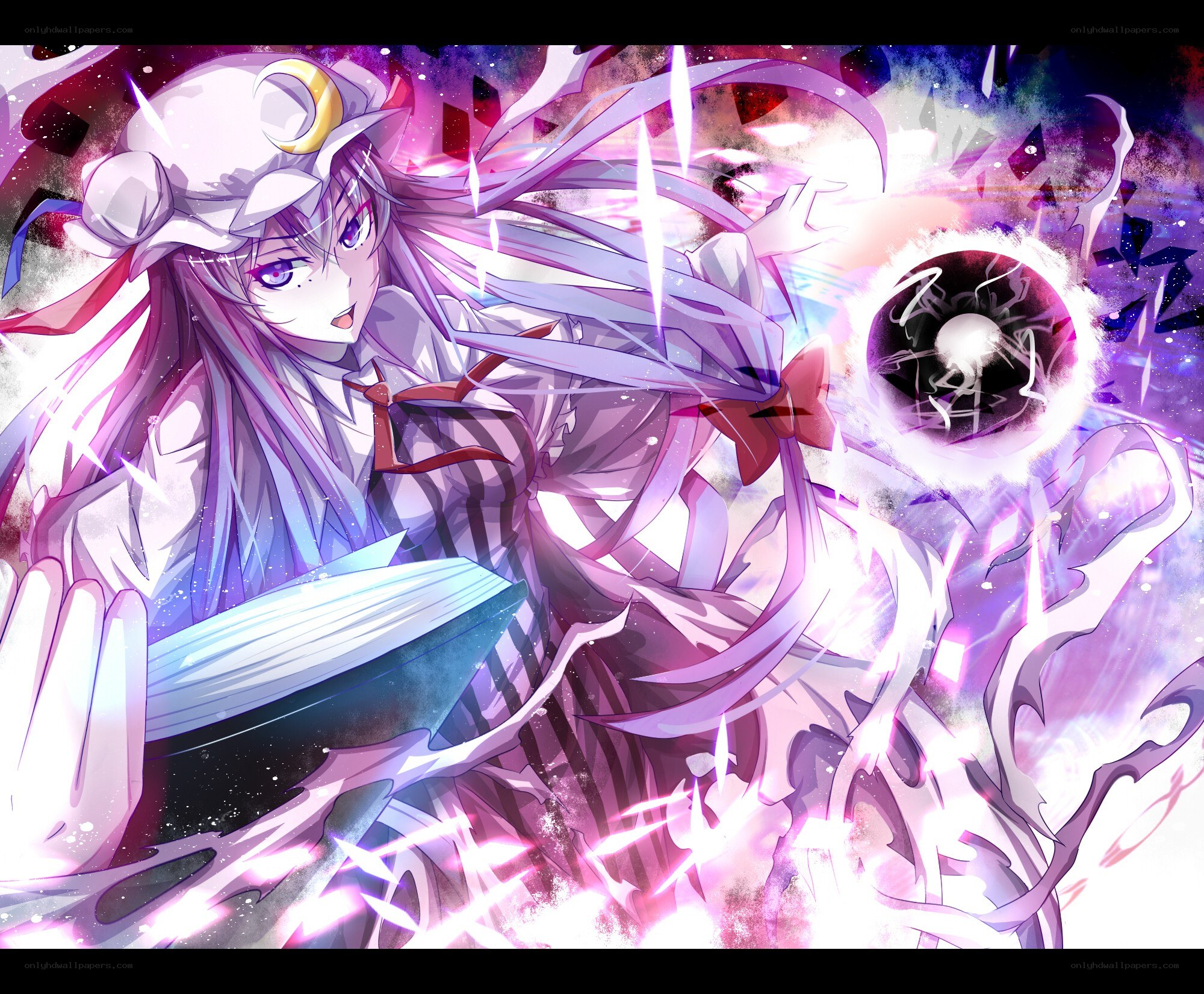 Anime girl casting a spell