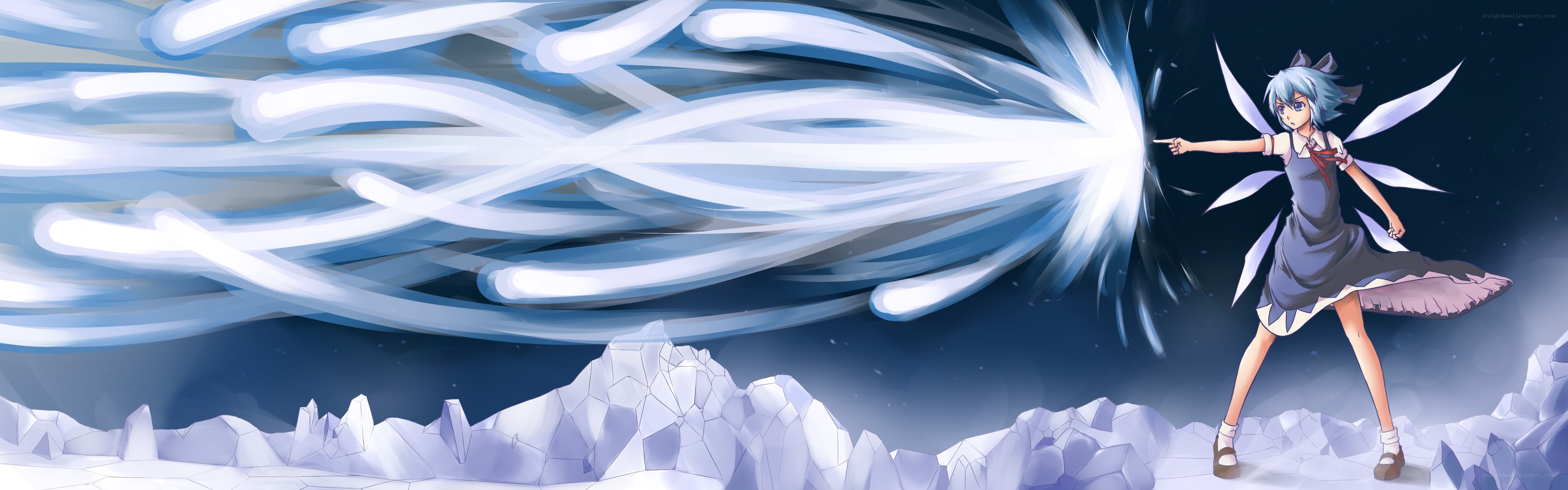 anime girl casting ice spell