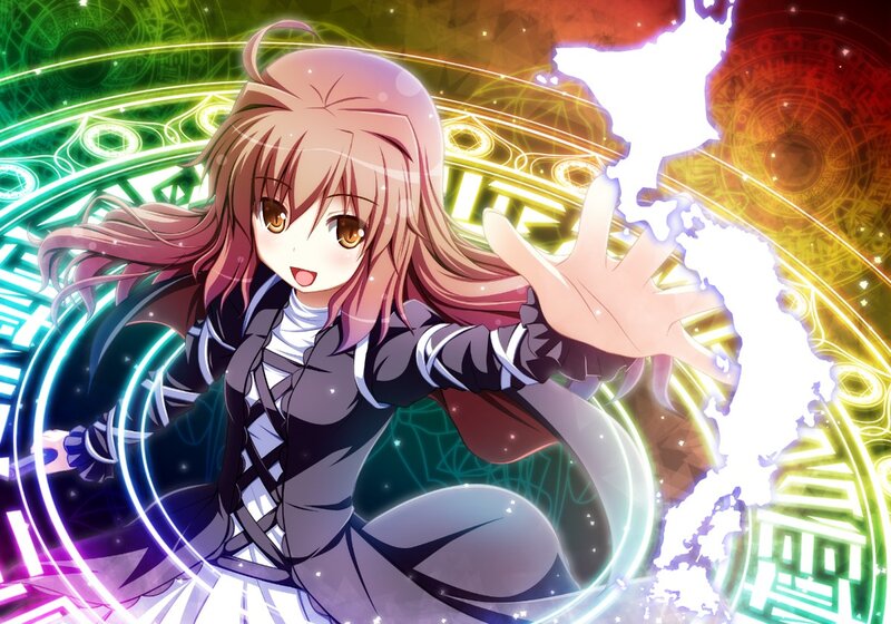 anime girl casting spell