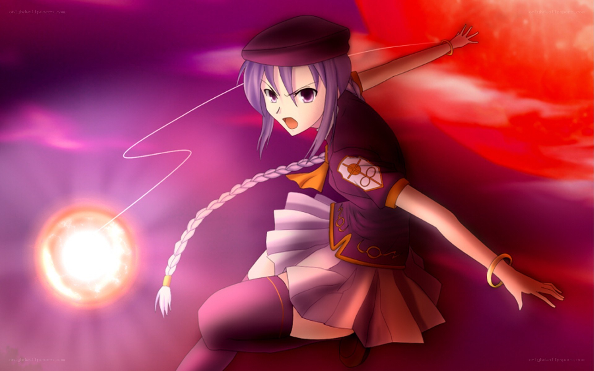 anime girl casting spell