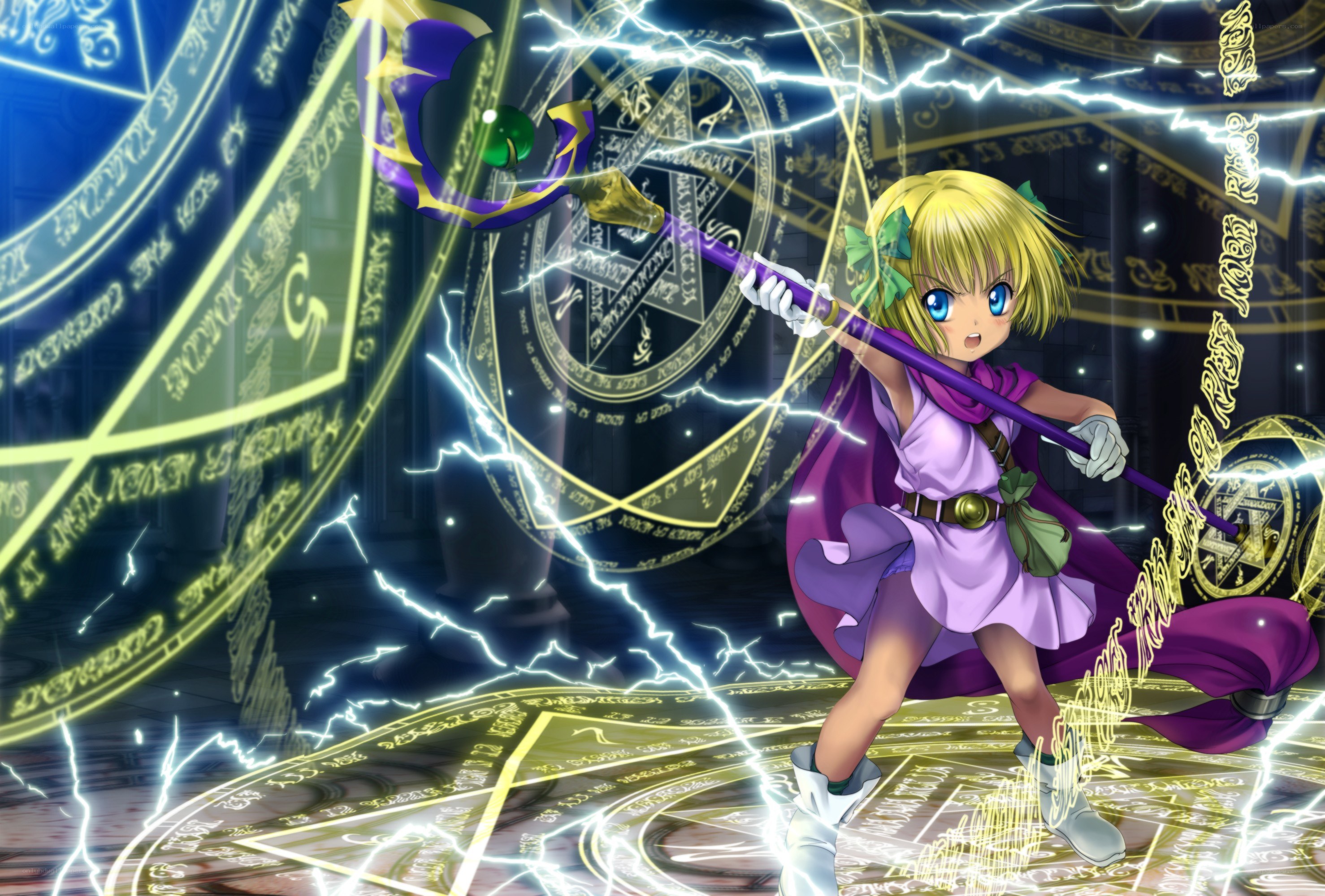 anime girl casting spell
