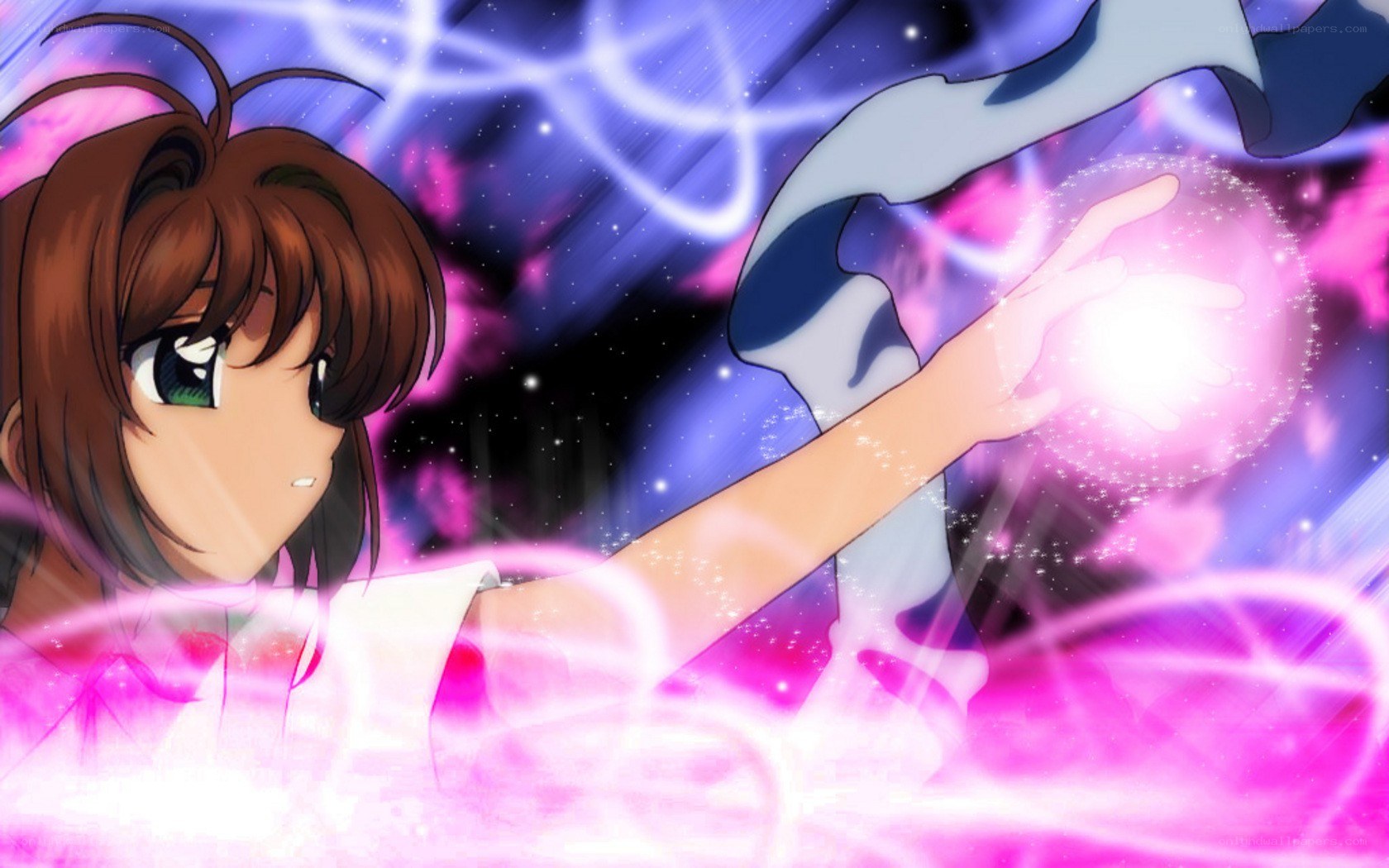 anime girl casting spell