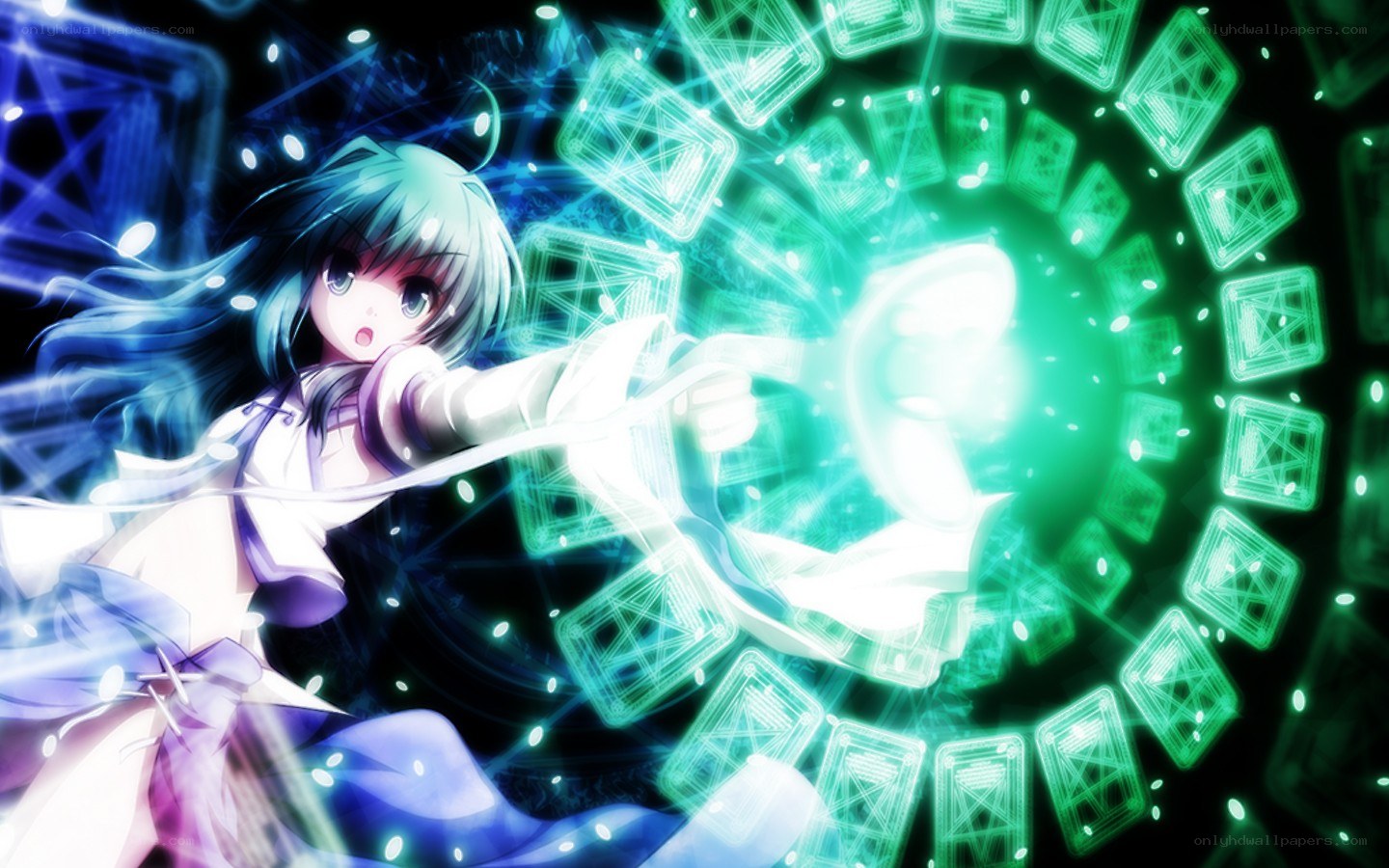 anime girl casting spell