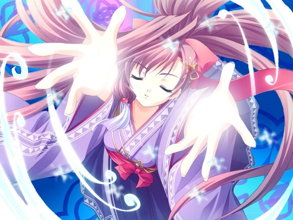 anime girl casting spell