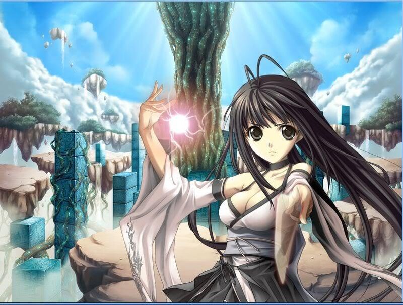 anime girl casting spell