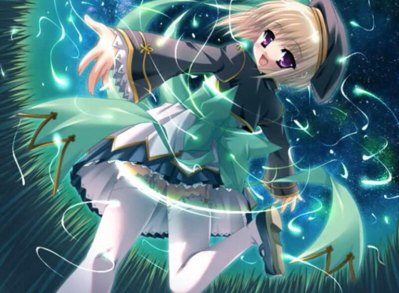 anime girl casting spell