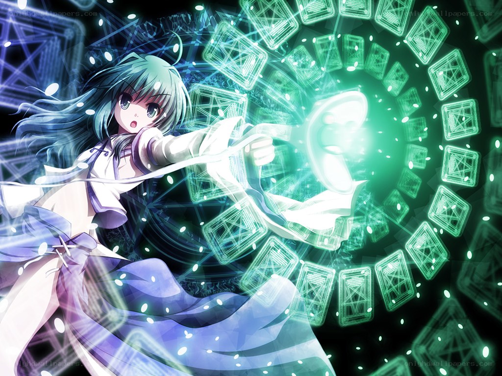 anime girl casting spell