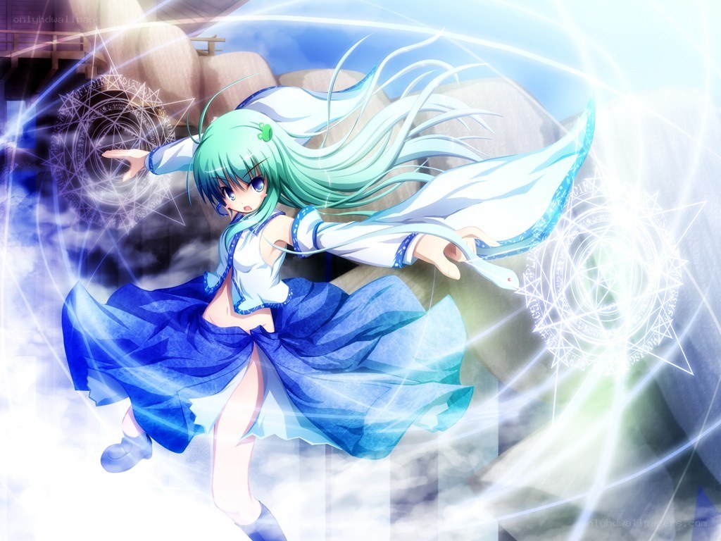 anime girl casting spell
