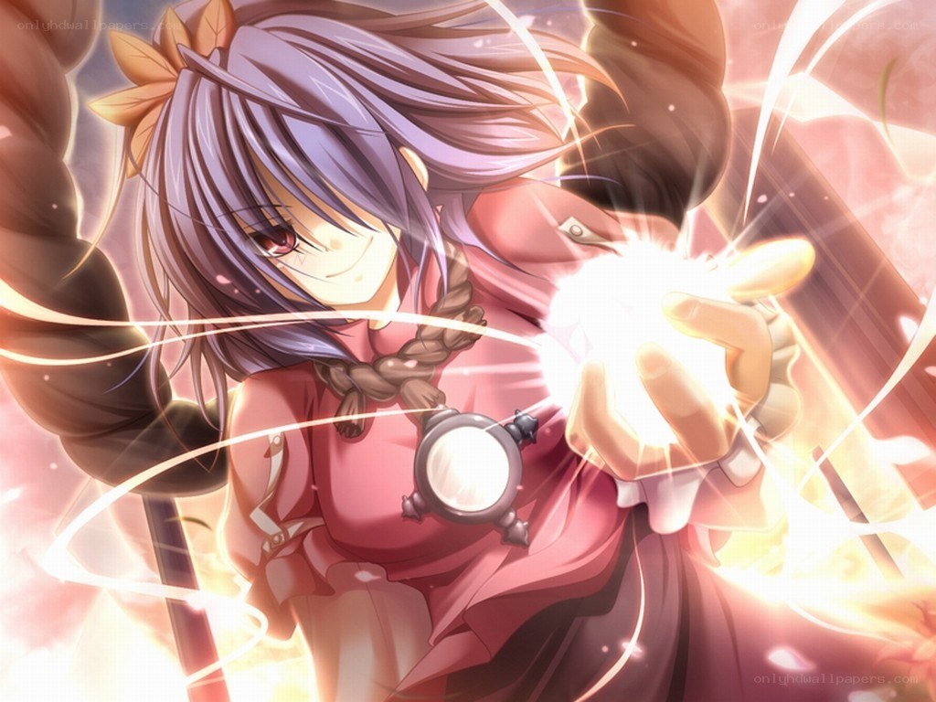 anime girl casting spell