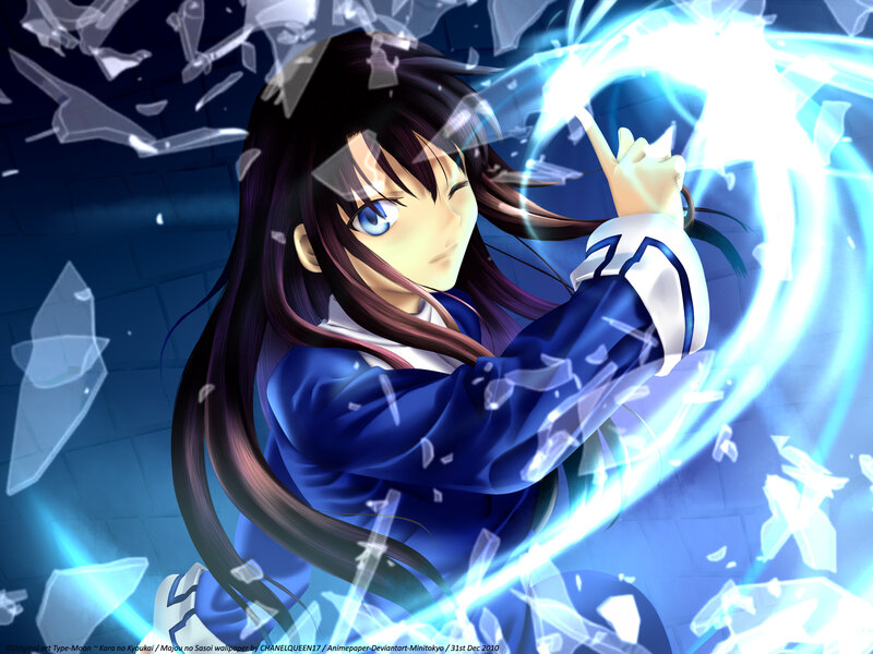 Anime Girl Casting Spell — Blue, Dramatic, Magic