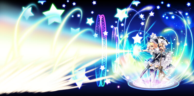 Anime Girl Casting Spell — Blue, Magical, Dynamic