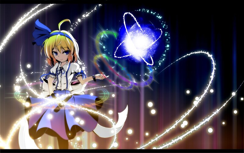 Anime Girl Casting Spell — Blue, Magical