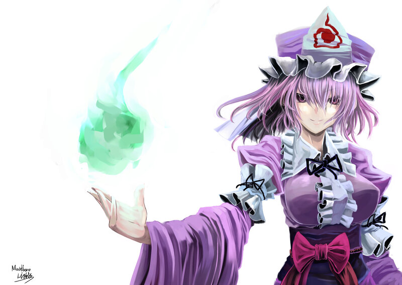 Anime Girl Casting Spell — Purple, Calm