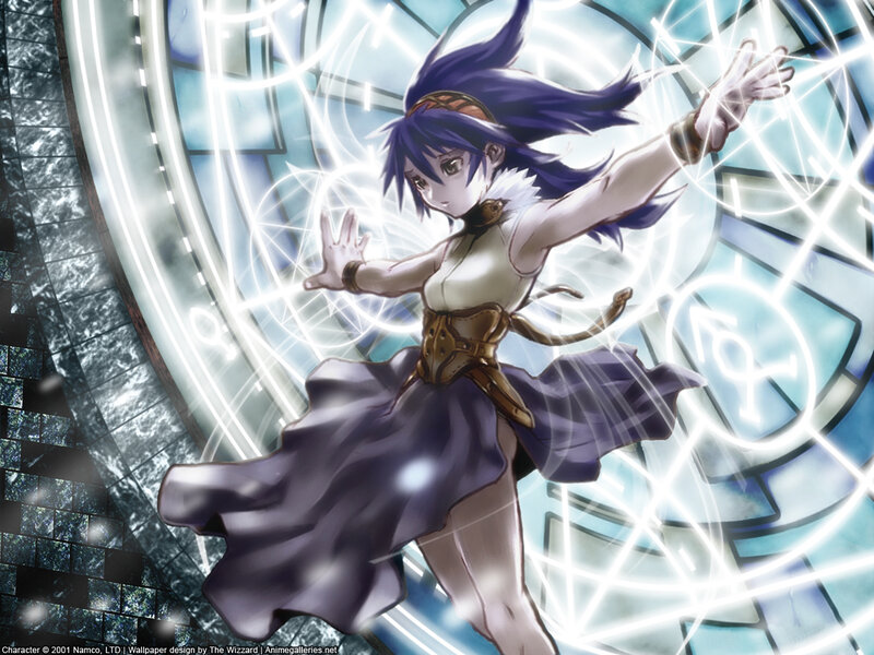 Anime Girl Casting Spell — Purple, Dramatic, Magic Circle