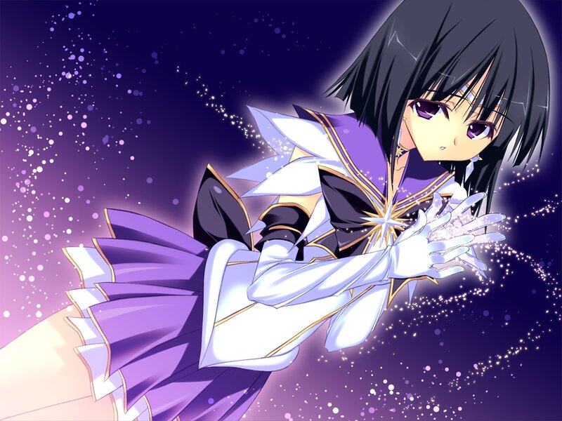 Anime Girl Casting Spell — Purple, Dramatic, Night, Magic, Sparkles