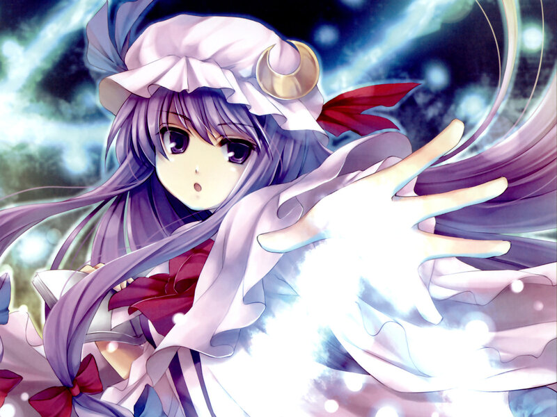 Anime Girl Casting Spell — Purple, Dramatic, Night