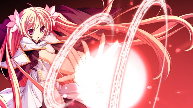 Anime Girl Casting Spell — Red, Dramatic