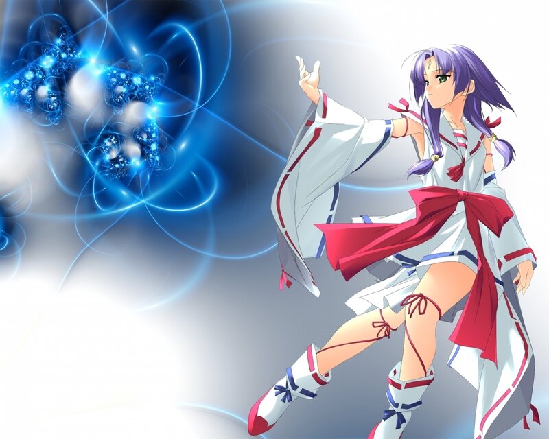 Anime Girl Casting Spell — White