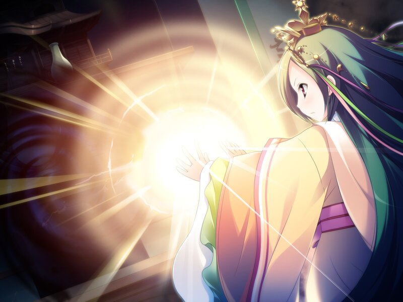 Anime Girl Casting Spell — Yellow, Dramatic