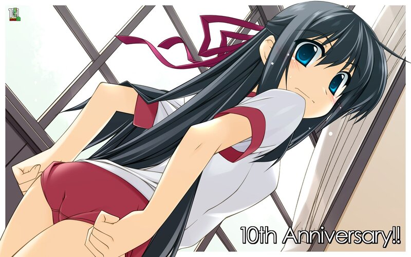 Anime girl celebrating anniversary