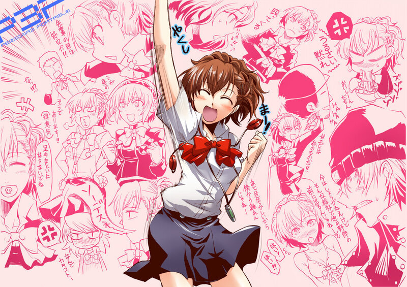 Anime girl celebrating with friends