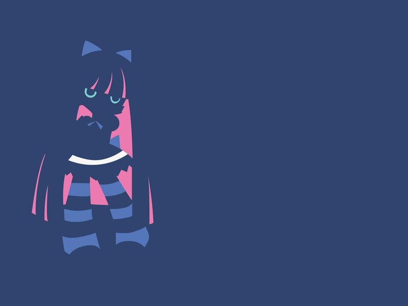 Anime Girl Character — Blue, Minimalist
