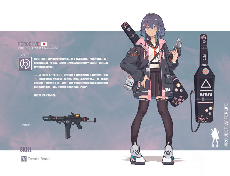 Anime Girl Character — Blue, Neutral