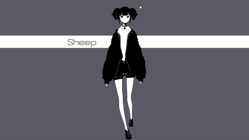 Anime Girl Character — Gray, Neutral