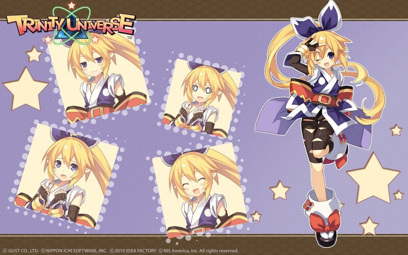 Anime Girl Character — Purple, Playful, Stars