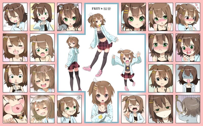 Anime Girl Character Sheet — Brown