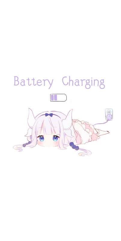 Anime Girl Charging — White