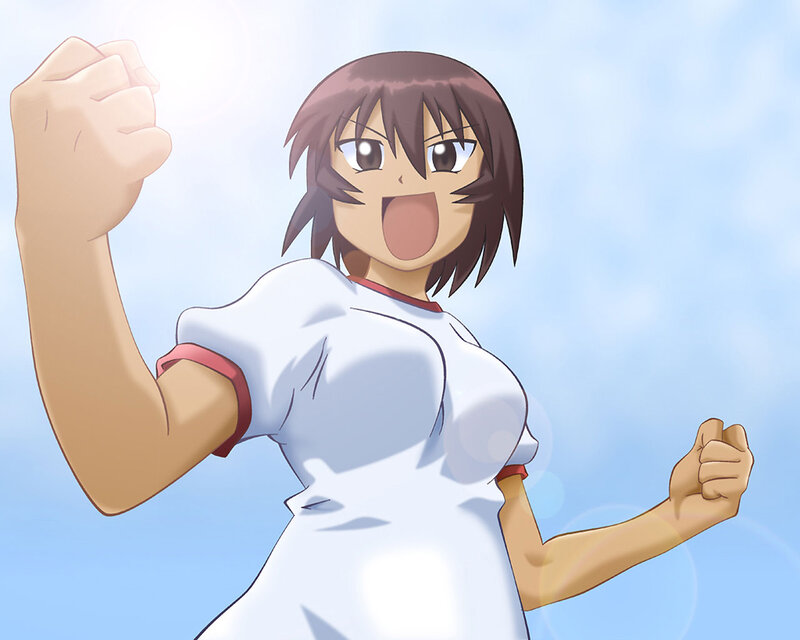 anime girl cheering