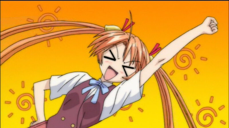 anime girl cheering