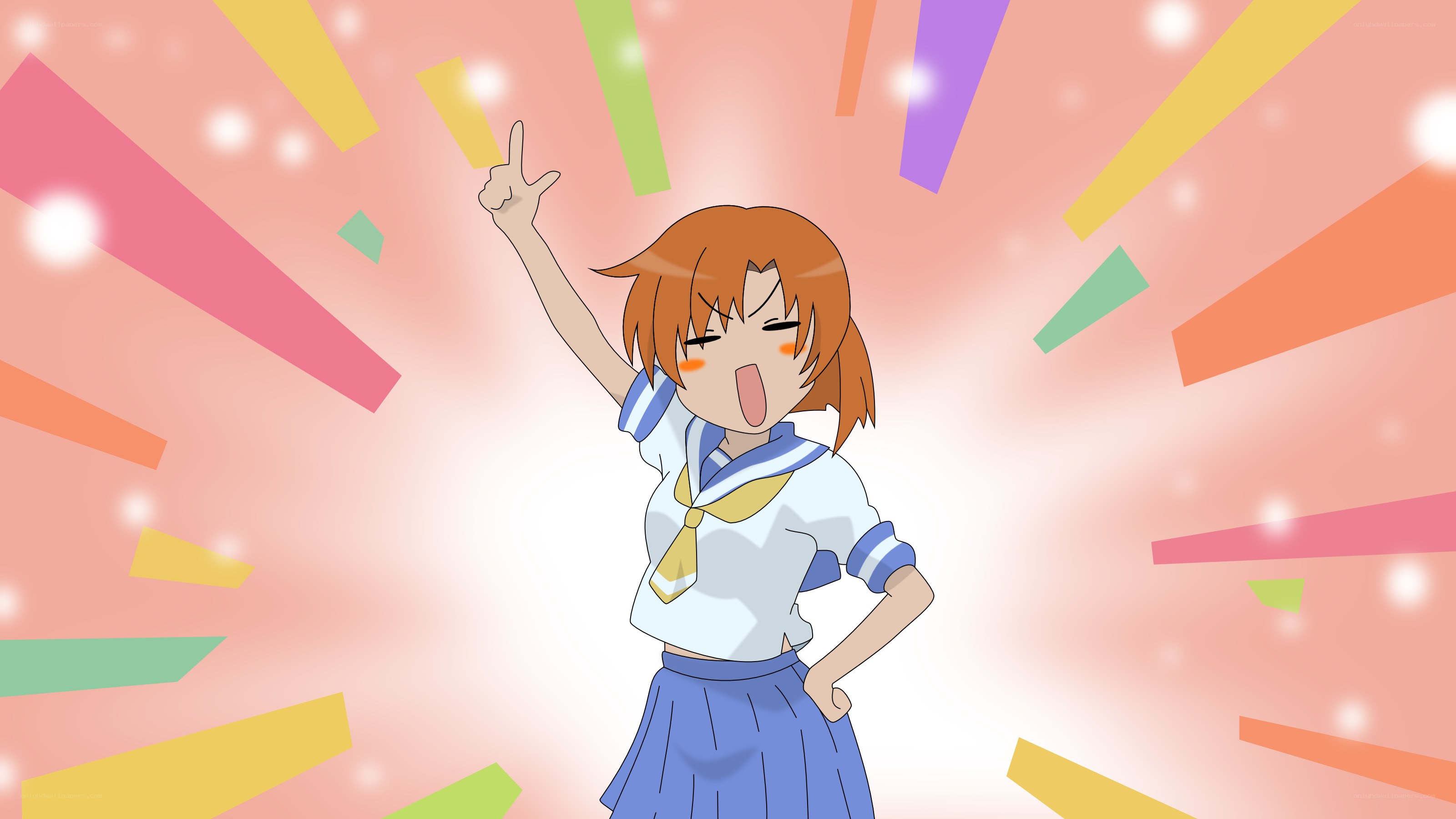anime girl cheering