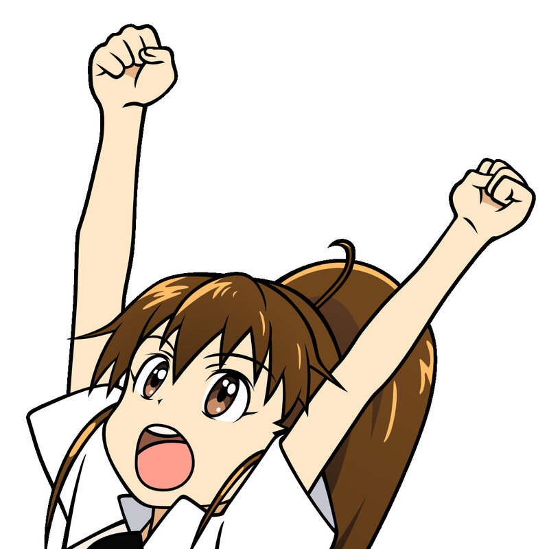 anime girl cheering